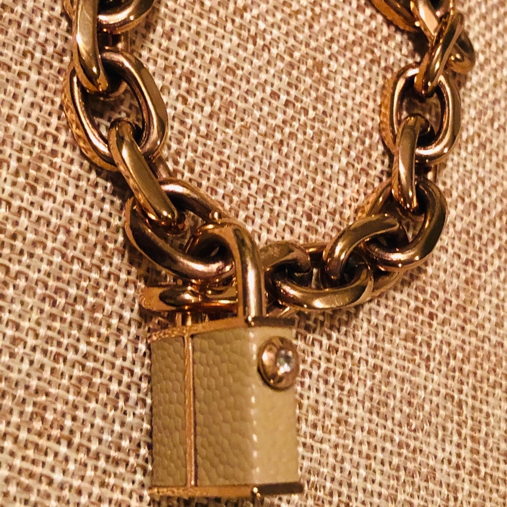 Henri Bendel Jetsetter Rose Gold padlock bracelet